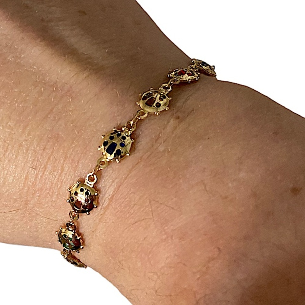 Lady Bug Minimalist Bracelet Gold Plated
